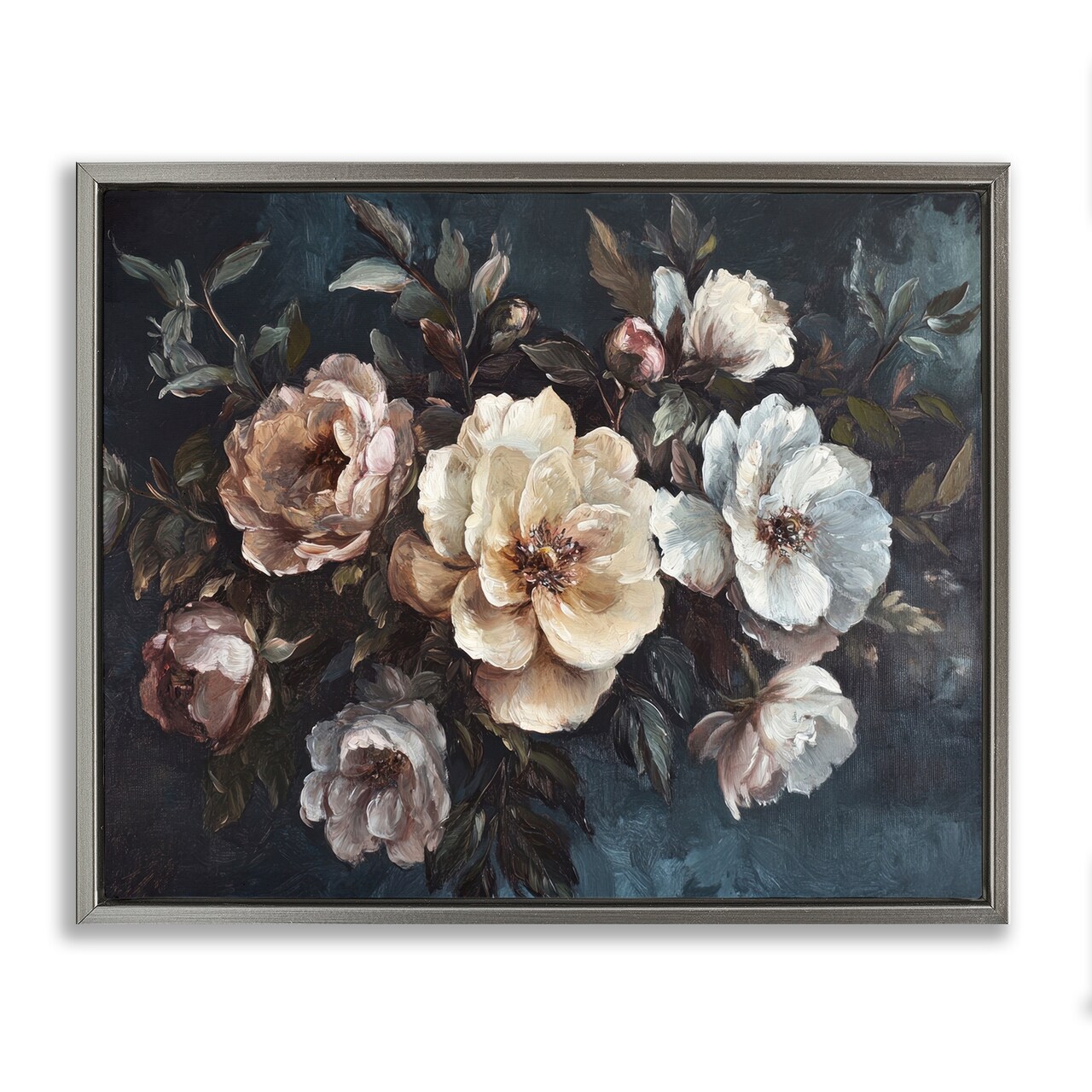 Stupell Industries Bold Vintage Blooms Floater Framed Canvas Wall Art Design by Petal Prints Design
